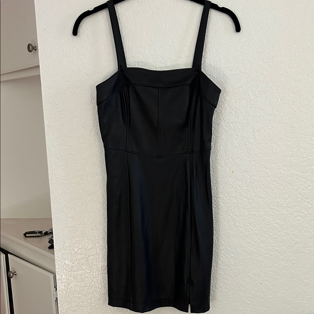 Black Pleather Women's Dress